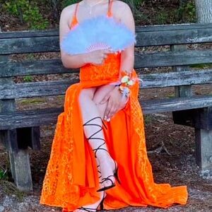 orange prom dress